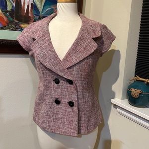 Classiques Entier Pink Tweed Tailored Short Sleeved Suit Jacket - sz S
